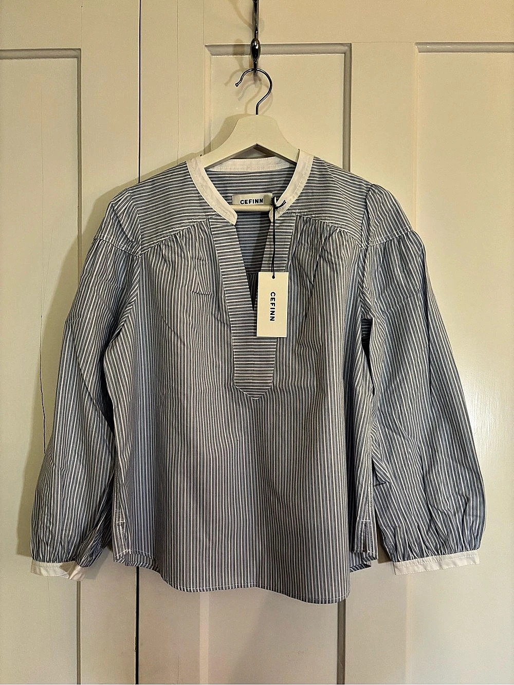 CEFINN Organic Cotton Striped Tunic-style blouse